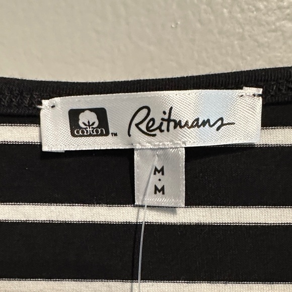 🌸Reitmans Black and White Striped Long Sleeve Top - Picture 2 of 7